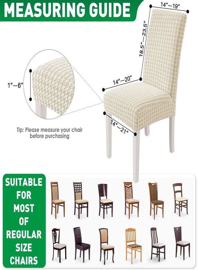 MAXIJIN Dining Chair Covers Set of 2, Stretch Kitchen Chair Covers for Dining Chairs, Removable Washable Parson Seat Slipcover for Home, Restaurant, Hotel, Banquet (Beige) - Image 3